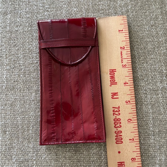 ✨EEL SKIN EYEGLASS CASE Color Red Vintage - Picture 6 of 8